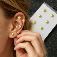 Kit de graines auriculaires en or 24K pour acupuncture, avec perles magnétiques et cristaux de guérison