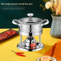 Petite marmite moderne pour une personne Cuisinière à gaz en acier inoxydable 304 Utilisation commerciale pour les hôtels, les restaurants et les clubs Concept de chauffe-plats