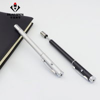 Stylo noir en métal mince portable 3-en-1 avec pointeur laser rouge bâton évolutif 0.7mm largeur d'écriture outil de nouveauté pour les enseignants