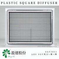 Diffuseur carré en plastique ABS SGF3851 380x510mm, grille d'aération HVAC avec filtre et cadre