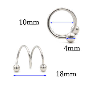 Alisouy 1PC 16G/1.2mm Bouchons d'oreille 7 Couleurs Double Twister <span class=keywords><strong>Spirale</strong></span> Oreille Cartilage Hedix <span class=keywords><strong>Piercing</strong></span> <span class=keywords><strong>Helix</strong></span> <span class=keywords><strong>Piercing</strong></span> Nez Anneau Bijoux de Corps - Product Image 4