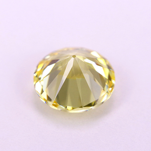 Zircone cubique synthétique de qualité supérieure 5A de couleur jaune, taille européenne ancienne, pierre précieuse en vrac, forme ronde, 5 mm à 12 mm, traitée thermiquement pour bague - Product Image 4