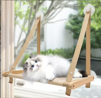 Hamac de fenêtre pour chat, lit mural en bois avec ventouses, hamac toutes saisons, structure d'escalade, jouet, maison/arbre pour chat