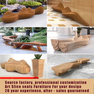 Chaise de table moderne incurvée en bois H335 Parc hospitalier Lobby public extérieur Meubles de réception Ergonomique Contour Art - Product Image 3