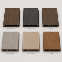 Tarima Sólida de WPC/BPC Coextruido de 4000x140x20mm, Semicerrada, para Exteriores, de Bambú, Madera y Plástico Compuesto