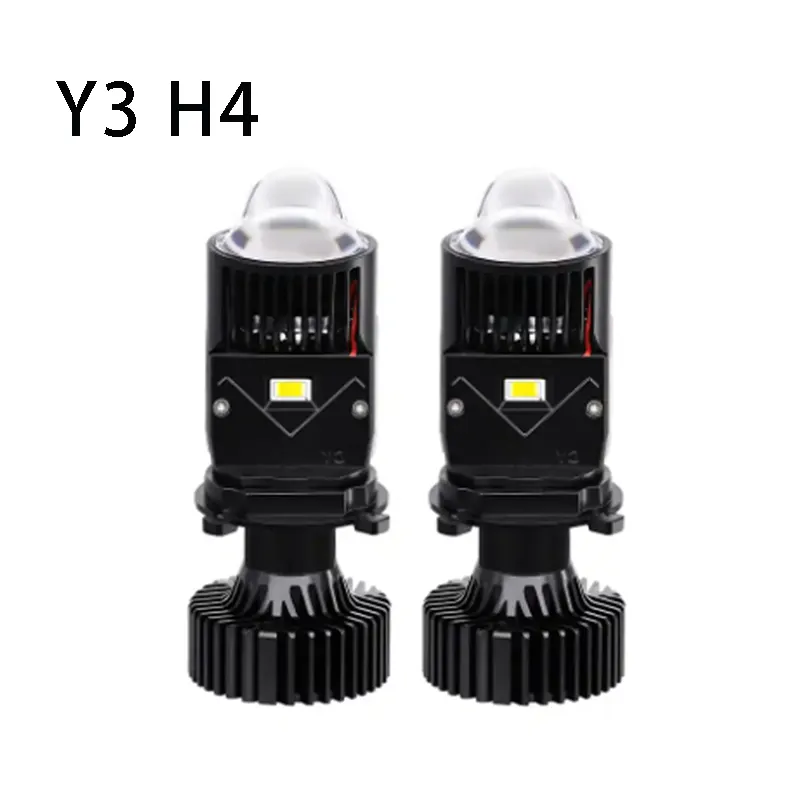 H4ไฟหน้า LED รถบรรทุกที่มีความสว่างสูง H4 Y3 LED มินิโปรเจคเตอร์รีวิวสำหรับรถยนต์มอเตอร์ไซค์อุปกรณ์เสริมรถบรรทุก