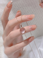Léger Tempérament Extravagant Rond Zircon Cubique Pendentif Cuivre Colliers Pour Femmes