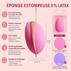 Éponges de maquillage essentielles : Éponges de beauté réutilisables à pointe de précision, côté arrondi et fond plat pour une application parfaite, faciles à nettoyer - Product Image 4