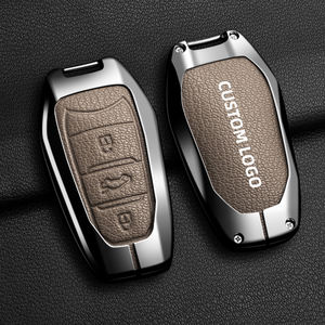 Étui de protection pour clé de voiture en alliage de zinc et cuir pour Citroën C5 X C5 <span class=keywords><strong>AIRCROSS</strong></span> <span class=keywords><strong>C3</strong></span>-XR C4 C5 C6, <span class=keywords><strong>accessoires</strong></span> de protection pour clé de voiture - Product Image 3