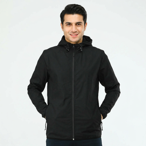 Lightweight Outdoor Waterproof <b>Canvas</b> Rain <b>Jacket</b> with Stand Collar for <b>Men</b> Custom Logo Hiking & Cycling All-Season Comfort - Product Image 1