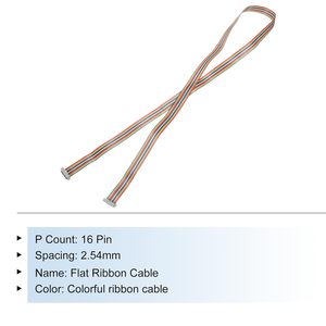 Cable plano recto de PVC Meccanixity Rainbow, paso de 2.54 mm, 16 pines, conector dual hembra gris para bricolaje - Product Image 5