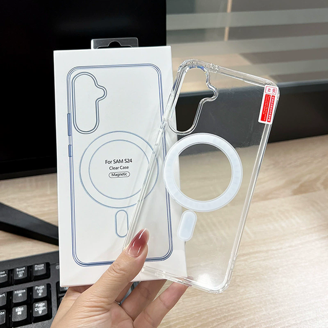 Magnetic Charging Phone Case for iPhone 18 17 Pro Max 16 15 14 13 12 11 Acrylic Clear Cover for Samsung S26 Ultra S25 S24 Plus