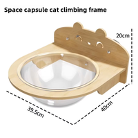 [NOUVEAU] Griffoir mural pour chat en panneau de densité, style épuré, sans perçage, pour balcon vitré, capsule spatiale quatre places