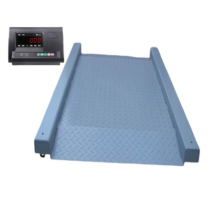 Báscula de plataforma industrial electrónica Veidt de acero al carbono de 3 toneladas con inclinación integrada, móvil, pequeña, con asa T - Product Image 3
