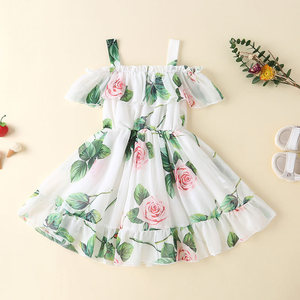 En Stock, Hermoso Vestido de Gasa con Estampado Floral para Niña, Económico, al por Mayor, para Verano, de 3 a 5 Años - Product Image 6