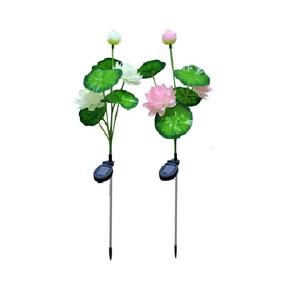 Lampes solaires LED pour jardin en forme de lys, IP65, acier inoxydable, couleurs personnalisables, intensité réglable, CRI 90 élevé, angle de faisceau 360°, autonomie 6-8 heures, pour patio - Product Image 2