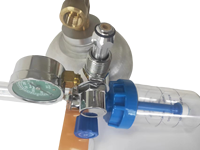 Pabrik langsung medis Male Outlet koneksi Bull hidung oksigen Regulator dengan aliran Meter oksigen Inhalator dengan botol Humidifier