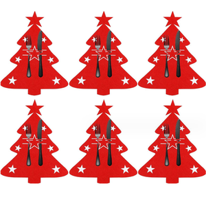 Cây Giáng Sinh Bạc Chủ Sở Hữu Tinh Tế Xmas Đảng Bàn Ăn Tối Trang Trí Độc Đáo Dao Kéo Dĩa Chủ Organizer - Product Image 1