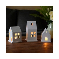 Bougeoir en fer, Design original Mini maison, d'atmosphère blanche, support de lampe, en forme Simple, lanterne de sol de Table pour décoration intérieure