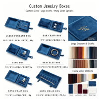 Élégantes boîtes à bijoux haut de gamme de luxe avec logo personnalisé boîte à perles en velours avec cristal de diamant et perle pour bagues colliers bracelets