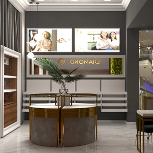Custom Marble Jewelry Display Counter with LED <b>Lighting</b> Jewelry Showcase Cabinet for Shop Fitting - Product Image 1