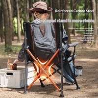 Chaise pliante d'extérieur en maille transfrontalière, chaise de camping portable, chaise de pêche, chaise de loisirs avec dossier et accoudoirs