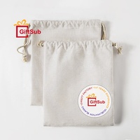Sacs à cordon personnalisés en lin et polyester GiftSub, sacs à bonbons, sacs de Noël vierges pour sublimation, sacs du Père Noël pour la décoration de la maison, cadeaux de Noël