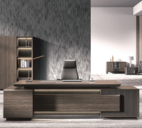 Scrivania Direzionale con Telaio in Alluminio, Scrivania Esecutiva ad Altezza Regolabile per Ufficio del CEO