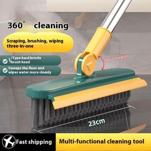 Raclette 2-en-1 à long manche en plastique PP avec brosse pour les fentes du sol, idéale pour le nettoyage de la cuisine, de la maison, de la salle de bain, des toilettes et des carreaux muraux - Product Image 3