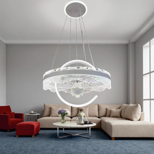 2026 moderno lujo onda acrílico círculo colgante luz <span class=keywords><strong>Lampars</strong></span> Tricolors nuevo pequeño candelabro colgante para el hogar onda decorativa - Product Image 3