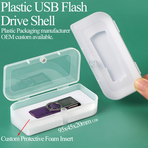 Boîtier USB en plastique durable SUNSHING avec mousse, étui à rabat pour clé USB, support transparent en PP, étuis magnétiques pour clés USB - Product Image 1