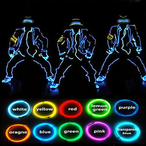 Kostum Pakaian <span class=keywords><strong>LED</strong></span>/EL Plastik Berkualitas Tinggi, Sarung Tangan, Sepatu, Kostum Pria Bercahaya untuk Pesta Dansa, Pernikahan, Natal - Product Image 3