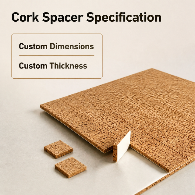 Cork Glass Spacer Pads for Tempered Glass Stacking Storage Anti Scratch Buffering Protection Die Cut Square