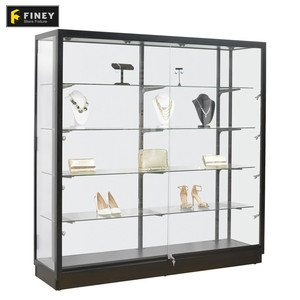 OEM ODM Factory Price Retail Smoke Shop Display Glass Showcase Cabinet With Glass Door Light Glass Display Cabinet