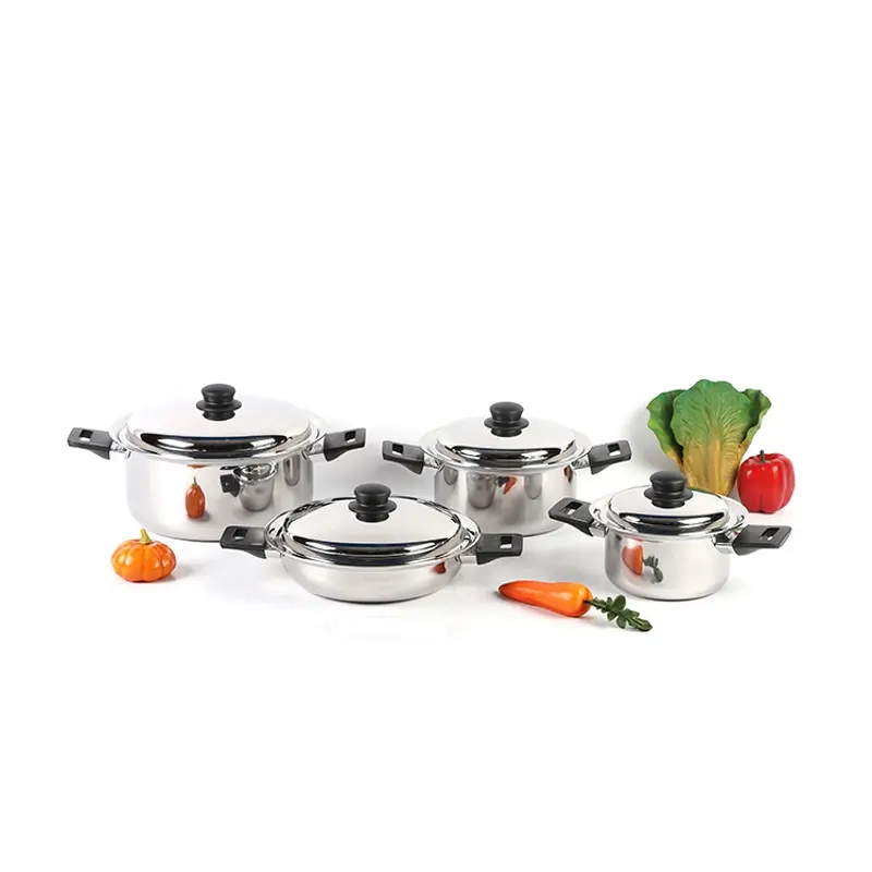 Kitchenware 4pcs stainless steel casserole cookware set in color box package