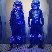 Costume LED Predator Lumineux et Coloré, Taille Unique, Tenue de Performance pour Défilés de Centres Commerciaux, Carnavals, Fêtes Thème Science-Fiction, Mascotte