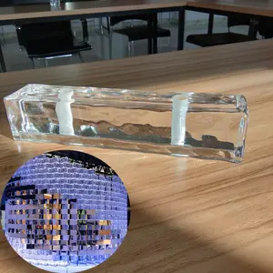 Bloque de vidrio transparente decorativo para piscina, bloque de vidrio sólido personalizado de 8x2,5 pulgadas y 4x4x10 pulgadas, dimensiones de bloque