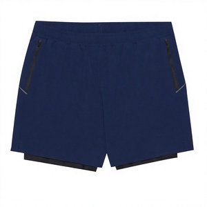 Shorts de course bleus pour hommes, taille élastique, respirants, tissés, légers, pour la gym, l'entraînement, le sport, décontractés, vêtements de sport d'été - Product Image 3
