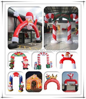 Arche géante gonflable en forme de canne à sucre de Noël, décoration d'entrée pour fête de Noël en plein air avec éclairage LED