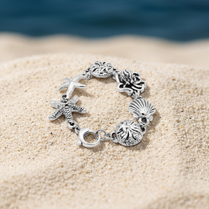 Brazalete de Plata 925 con Cadena y Dijes de Vida Marina - Product Image 2