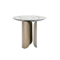 Ensemble de tables d'appoint Puruo de forme ronde pour salon, meubles design avec base en acier inoxydable et plateau en marbre, pour la décoration de la maison