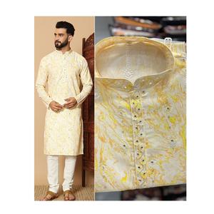 Pijama Kurta para hombre de alta calidad para la temporada de festivales Traje tradicional de manga completa disponible a precio económico para exportación a granel - Product Image 1