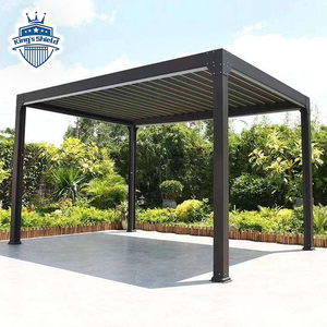 Gazebos 6*4 de alta calidad, retráctil, grande, alto, para <span class=keywords><strong>jardín</strong></span> al aire libre, techo con persianas, eléctrico, personalizado, piscina, arco de madera prefabricado - Product Image 5