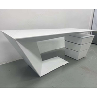 Lusso e Design moderno Z a forma di tavolo da lavoro per la casa solido superficie Executive Manager capo ufficio scrivania