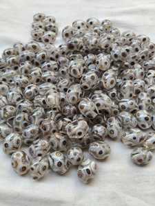 Cuentas Sueltas de Cristal de Murano Murini, Ovaladas y Redondas, en Negro, Blanco y Amarillo, para la Elaboración de Joyería, en Caja - Product Image 5