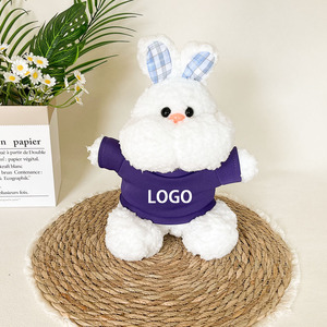 Peluche Lapin Doux et Adorable, Poupée en Peluche Lapin à Carreaux, Souvenir, Vente en Gros, Logo Personnalisé Disponible - Product Image 3