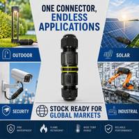 Connecteur de câble M20 IP68, connecteur de câble d'alimentation circulaire, câble électrique IP68, connecteurs étanches à 2 et 3 broches pour l'éclairage extérieur