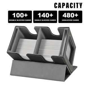Boîte de rangement pour cartes JUZI personnalisée, écologique, en cuir PU, imprimée en couleur, à chargement latéral, avec fermeture magnétique, pour cartes TCG Yugioh - Product Image 3