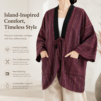 Veste de travail kimono ample à manches larges avec fermeture à nouer, rayée, en fibre de polyester antibactérienne, plusieurs couleurs personnalisables, pour le personnel hôtelier