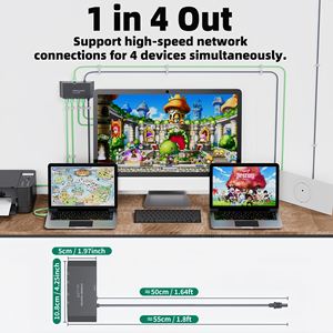 Adaptador Ethernet Starlink Gen <span class=keywords><strong>3</strong></span> <span class=keywords><strong>de</strong></span> 1 a 4 Puertos con <span class=keywords><strong>Cable</strong></span> <span class=keywords><strong>de</strong></span> Alimentación CC <span class=keywords><strong>de</strong></span> 50 cm, Divisor <span class=keywords><strong>de</strong></span> Red Externo con 4 Puertos - Product Image 2